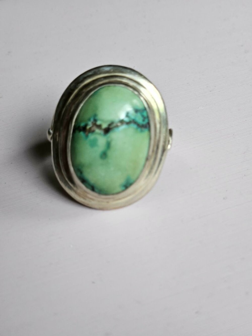 Turquoise and Sterling Silver Ring, Size 7